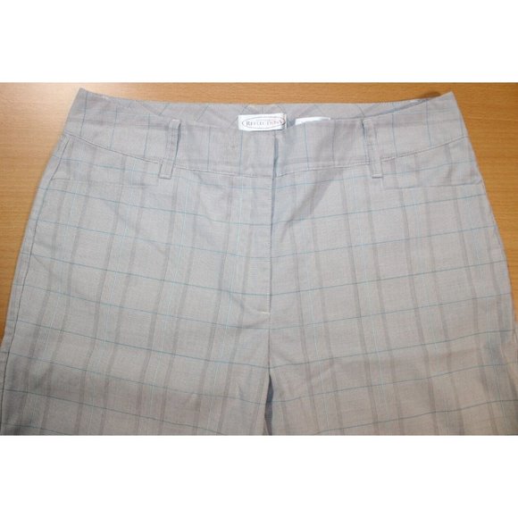 Womens Northern Reflection Town Stretch Bermuda Shorts Sz: 10 Beige Plaids - Picture 2 of 6